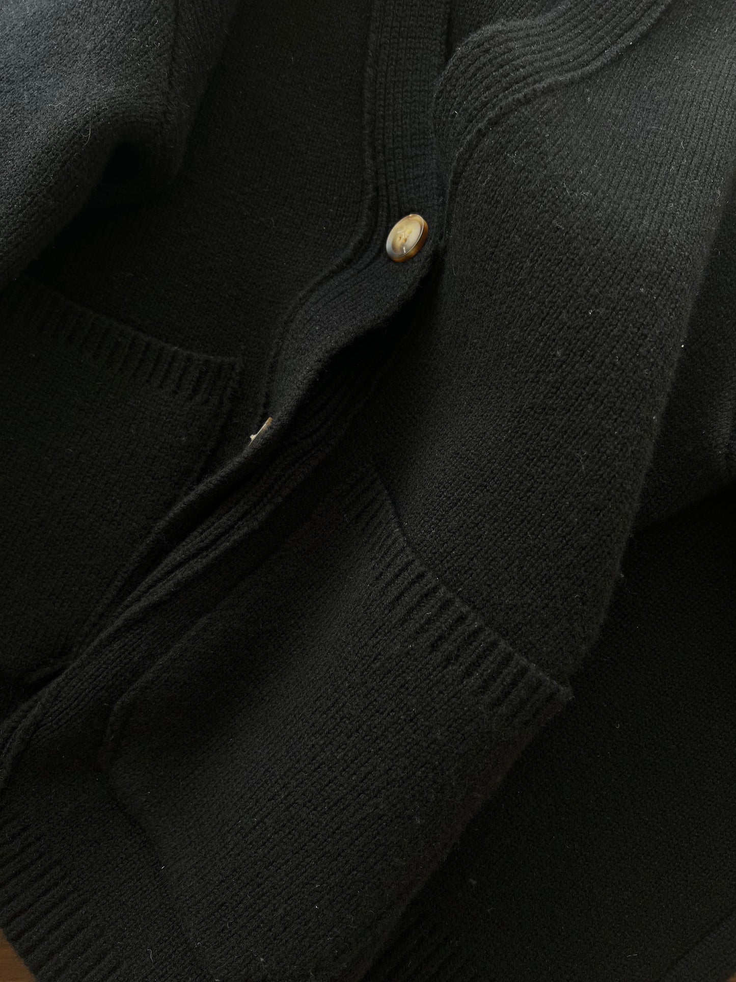 La Rue Merino Wool Cardigan black