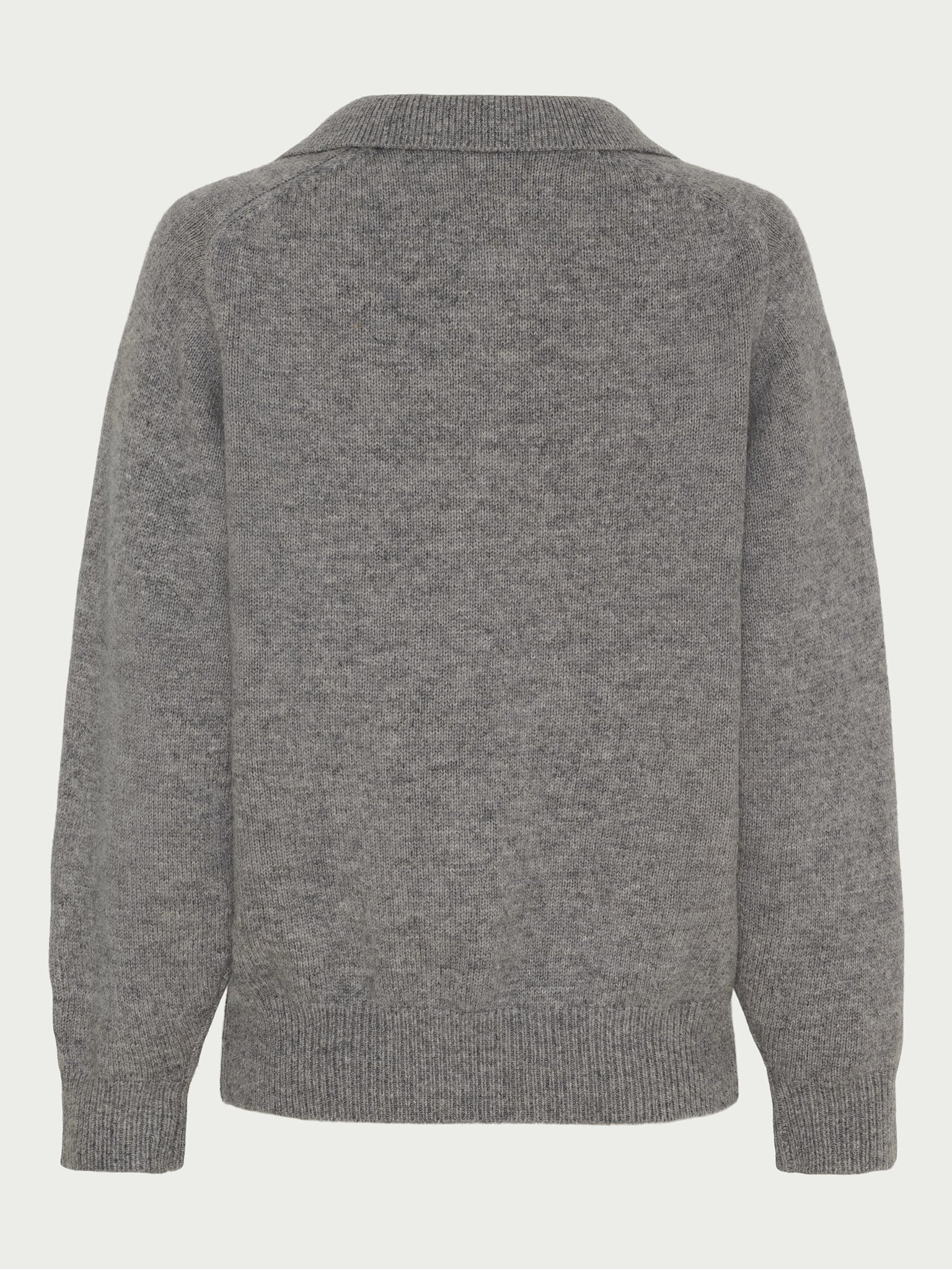 Cashmere Blend Open - Neck Polo grey - La Rue Copenhagen