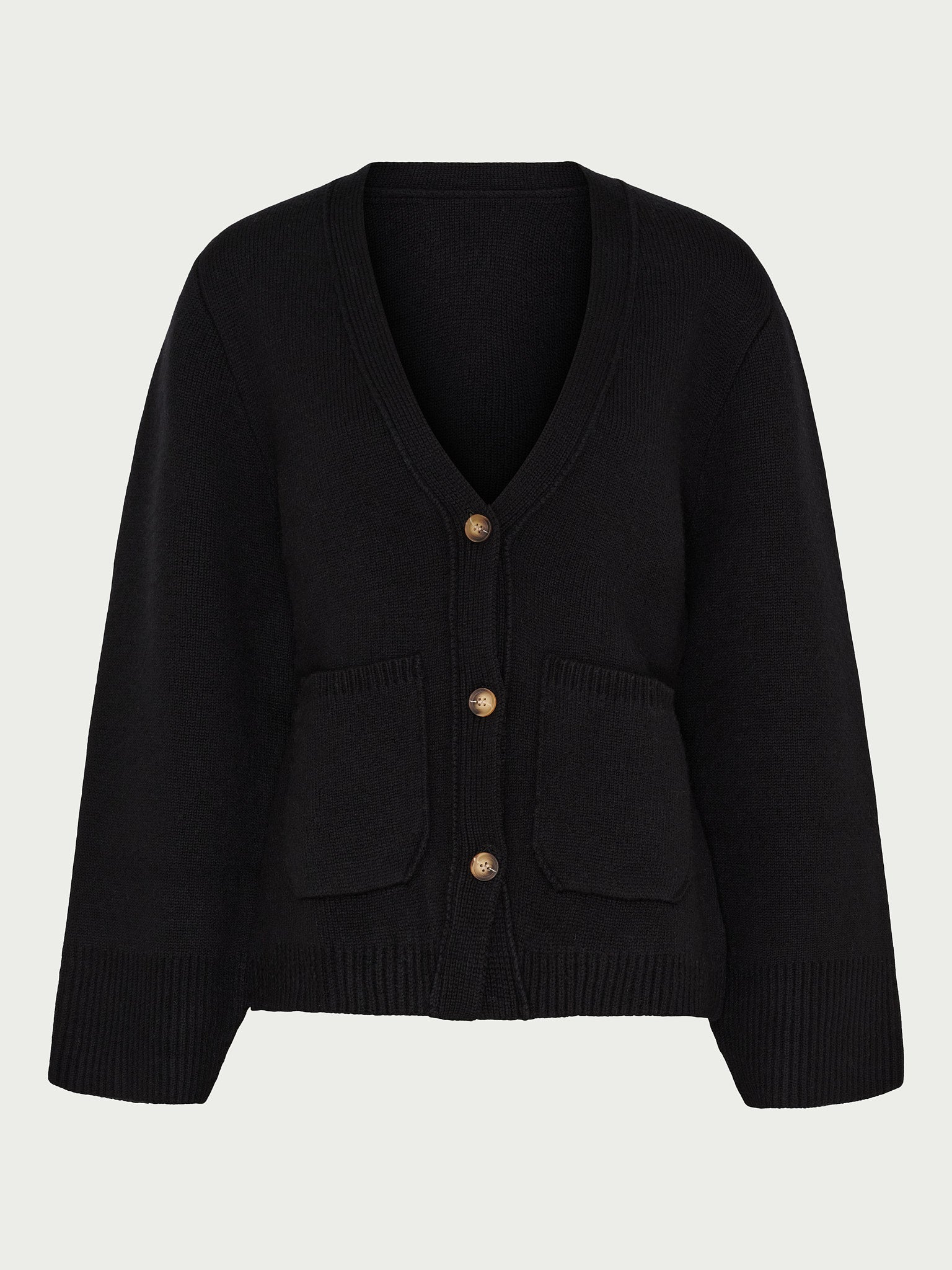 La Rue Merino Wool Cardigan black - La Rue Copenhagen