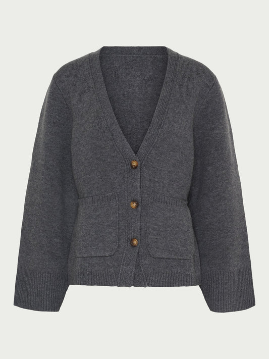 La Rue Merino Wool Cardigan grey - La Rue Copenhagen