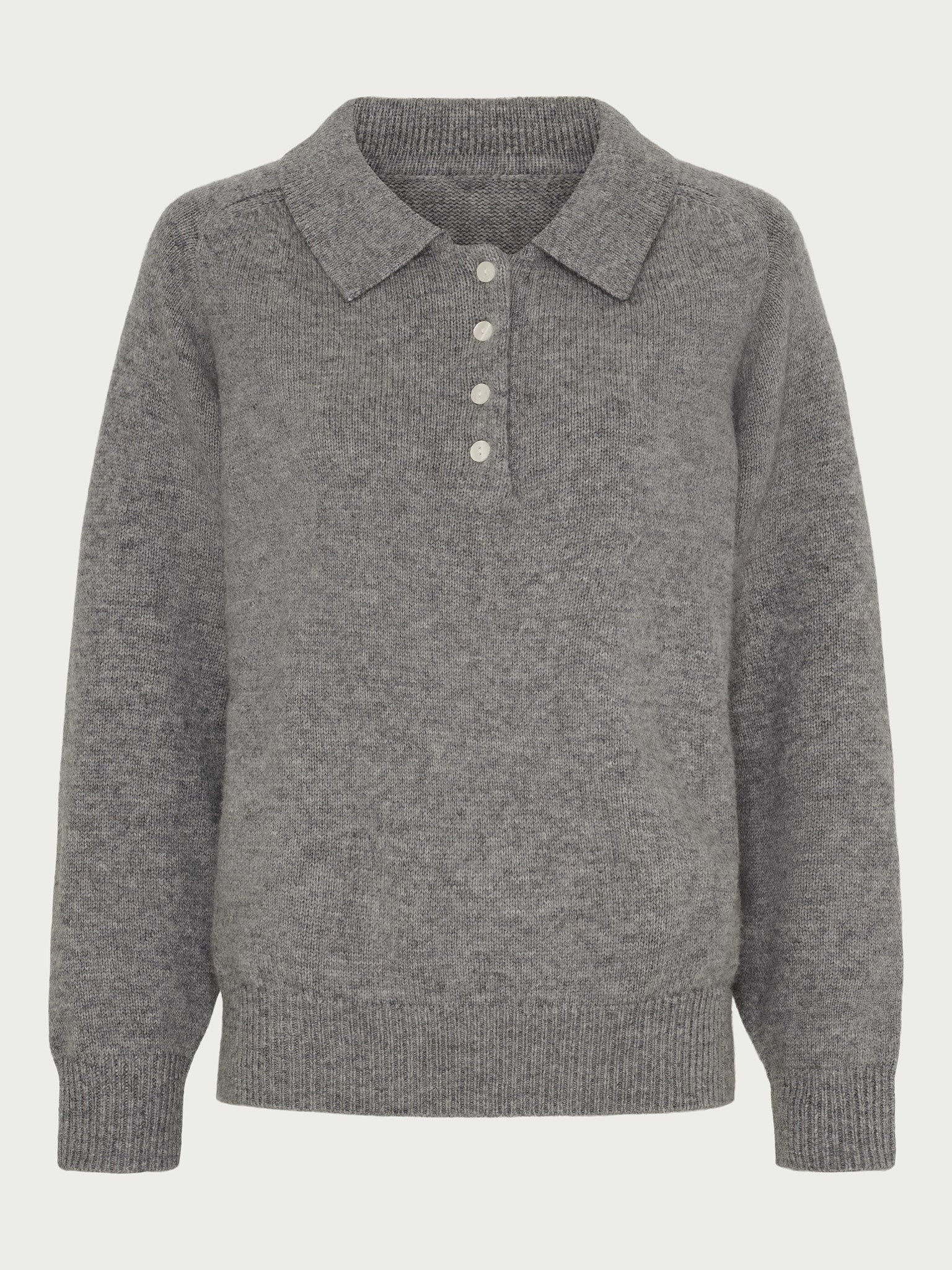 Voluminous Merino Polo grey - La Rue Copenhagen